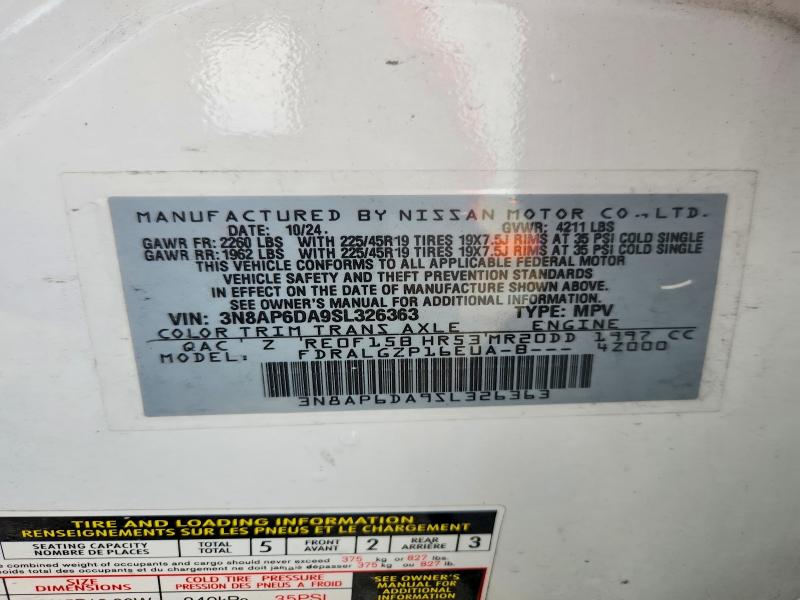 Продаж на аукціоні авто 2025 Nissan Kicks, vin: 3N8AP6DA9SL326363, номер лоту: 67235016