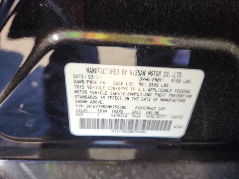 Aukcja sprzedaży 2021 Infiniti Q50, vin: JN1EV7BR0MM755680, numer aukcji: 69817486