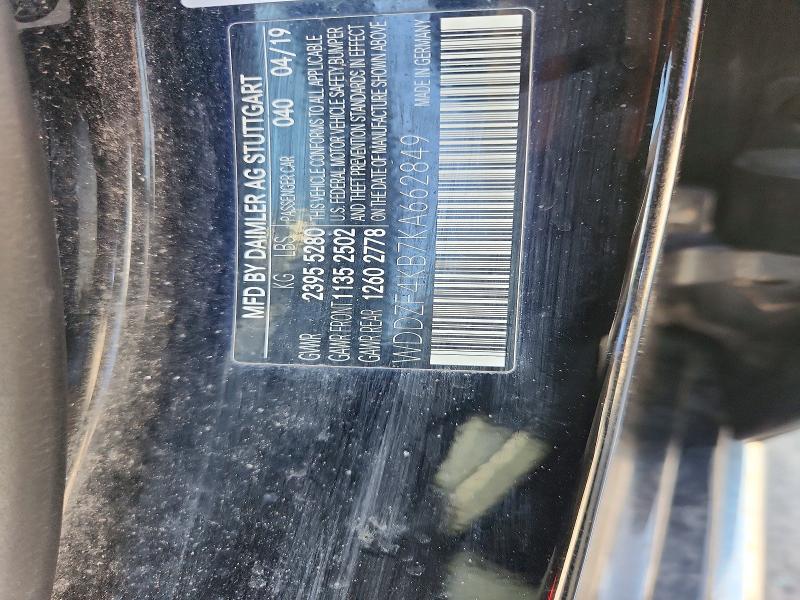 2019 Mercedes-benz E მანქანა იყიდება აუქციონზე, vin: WDDZF4KB7KA662849, აუქციონის ნომერი: 67417776