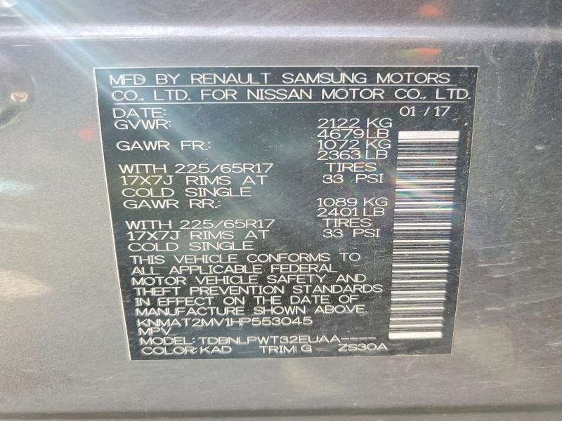 Продаж на аукціоні авто 2017 Nissan Rogue, vin: KNMAT2MV1HP553045, номер лоту: 69199086