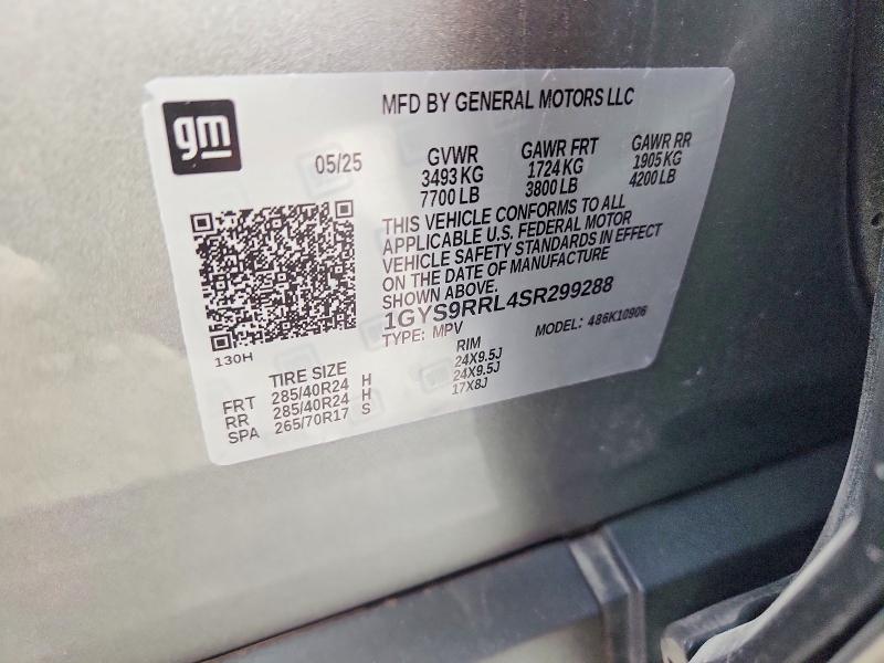 Aukcja sprzedaży 2025 Cadillac Escalade, vin: 1GYS9RRL4SR299288, numer aukcji: 70439796