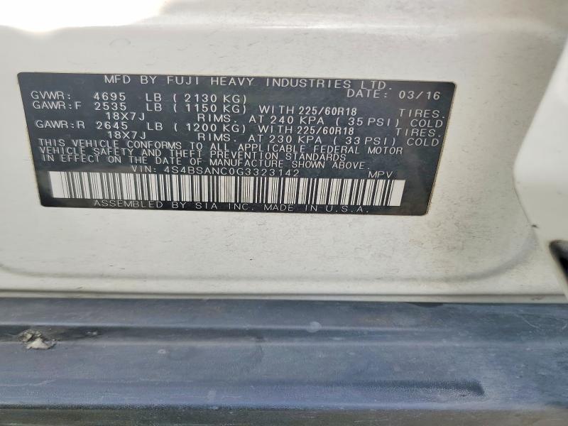 Aukcja sprzedaży 2016 Subaru Outback, vin: 4S4BSANC0G3323142, numer aukcji: 67727136