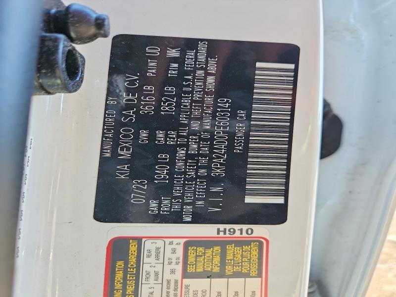 67464946 :رقم المزاد ، 3KPA24AD0PE603149 vin ، 2023 Kia Rio مزاد بيع