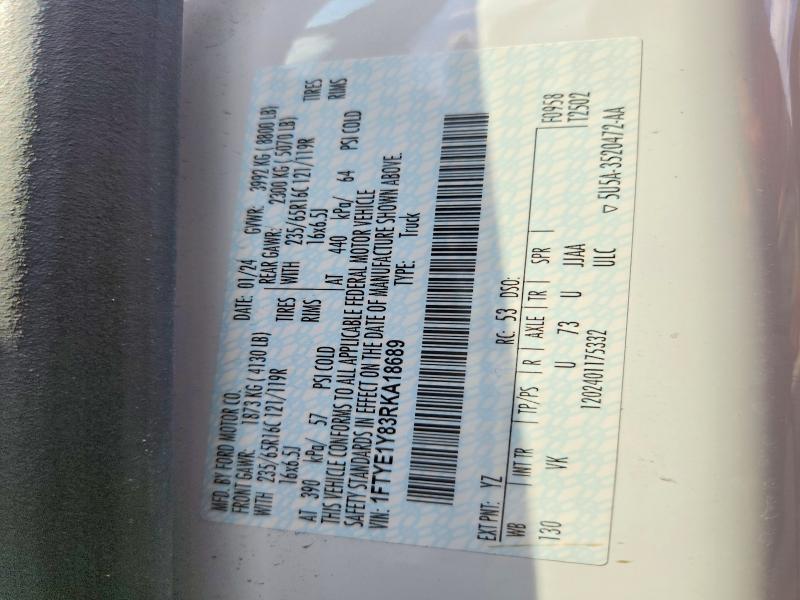 Auction sale of the 2024 Ford Transit, vin: 1FTYE1Y83RKA18689, lot number: 70253036
