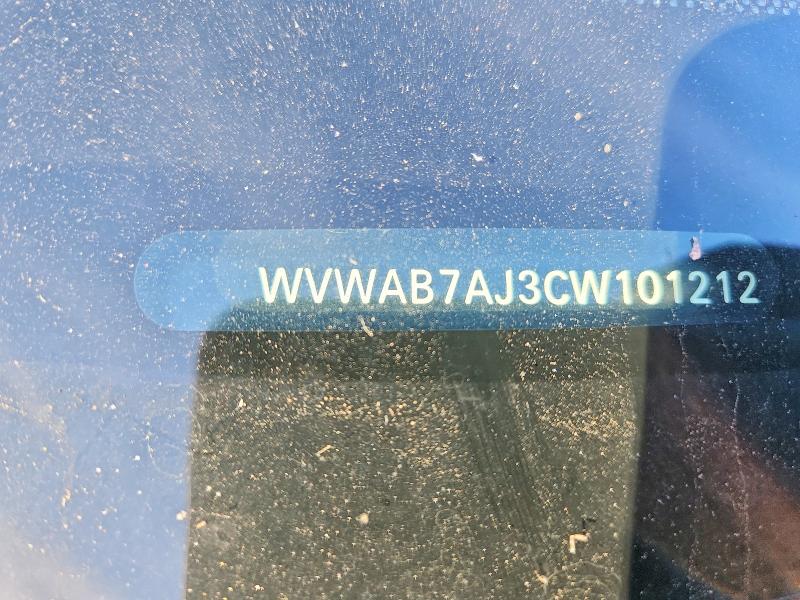 70909716 :رقم المزاد ، WVWAB7AJ3CW101212 vin ، 2012 Volkswagen Golf مزاد بيع