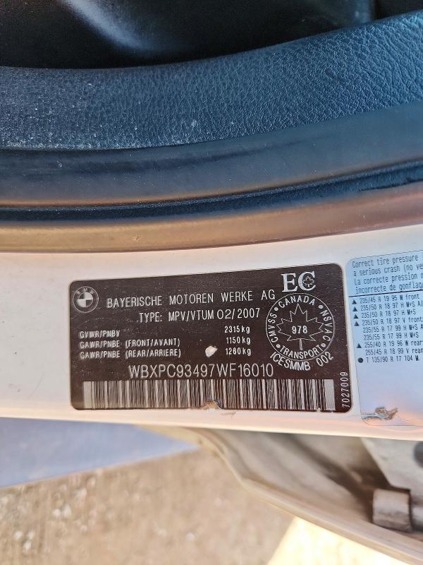 Aukcja sprzedaży 2007 Bmw X3, vin: WBXPC93497WF16010, numer aukcji: 69499976