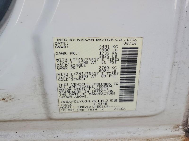 Продаж на аукціоні авто 2018 Nissan Nv, vin: 1N6AF0LY0JN816258, номер лоту: 68671166