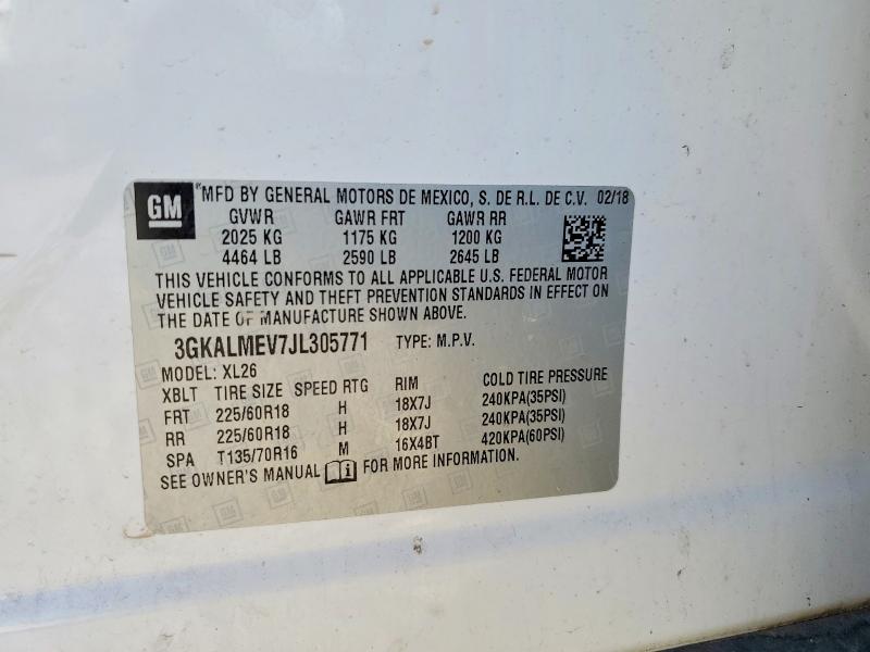 Aukcja sprzedaży 2018 Gmc Terrain, vin: 3GKALMEV7JL305771, numer aukcji: 69953906