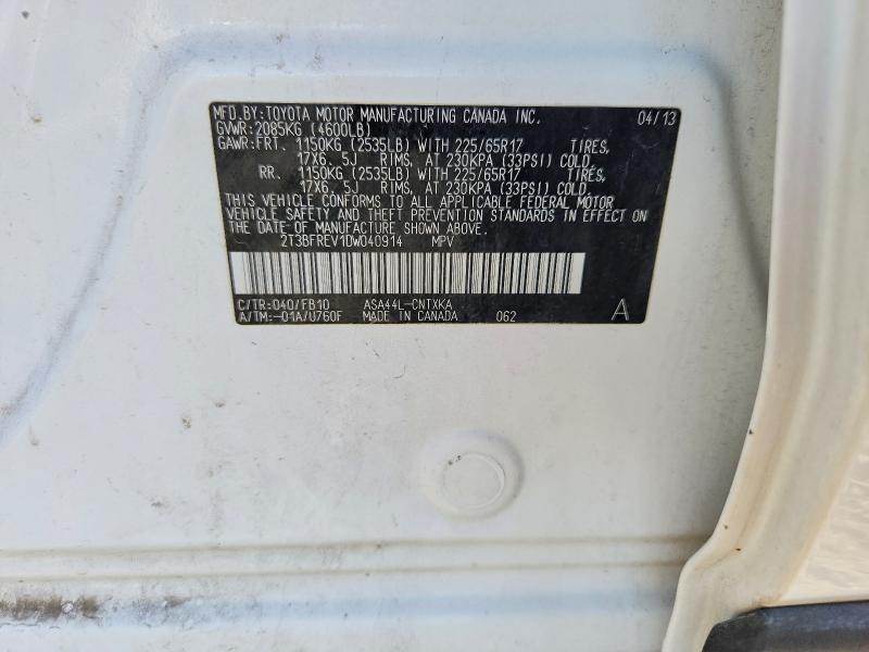 Aukcja sprzedaży 2013 Toyota Rav4, vin: 2T3BFREV1DW040914, numer aukcji: 69630186