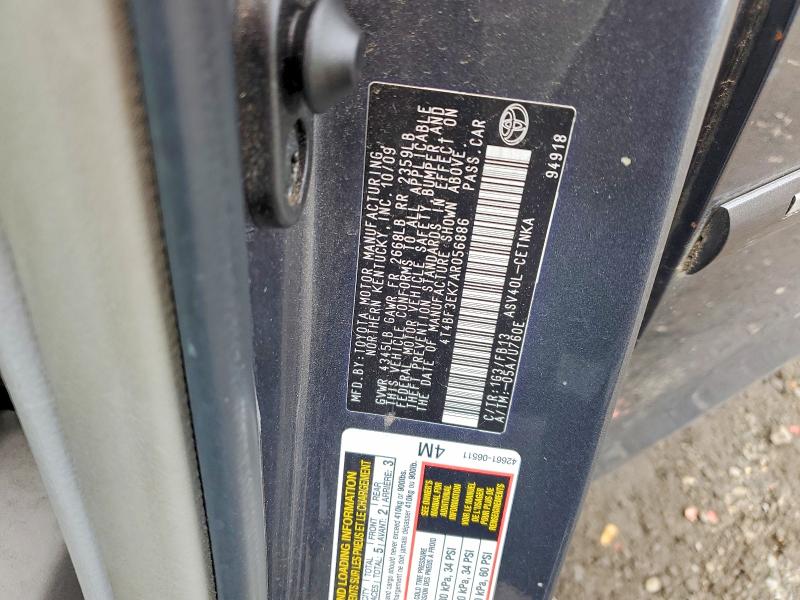 2010 Toyota Camry მანქანა იყიდება აუქციონზე, vin: 4T4BF3EK7AR056886, აუქციონის ნომერი: 70135656