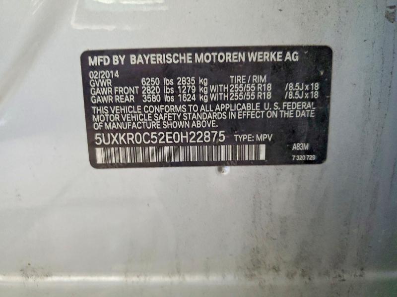 67149176 :رقم المزاد ، 5UXKR0C52E0H22875 vin ، 2014 Bmw X5 مزاد بيع