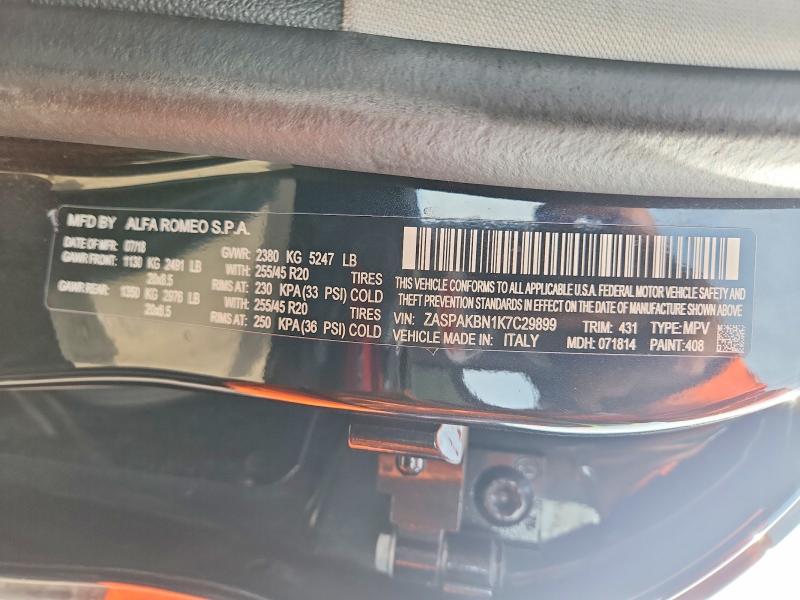 Aukcja sprzedaży 2019 Alfa Romeo Stelvio, vin: ZASPAKBN1K7C29899, numer aukcji: 67789606