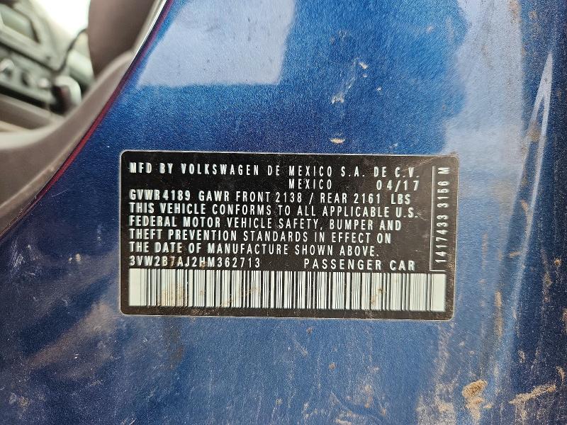 Aukcja sprzedaży 2017 Volkswagen Jetta, vin: 3VW2B7AJ2HM362713, numer aukcji: 69185386