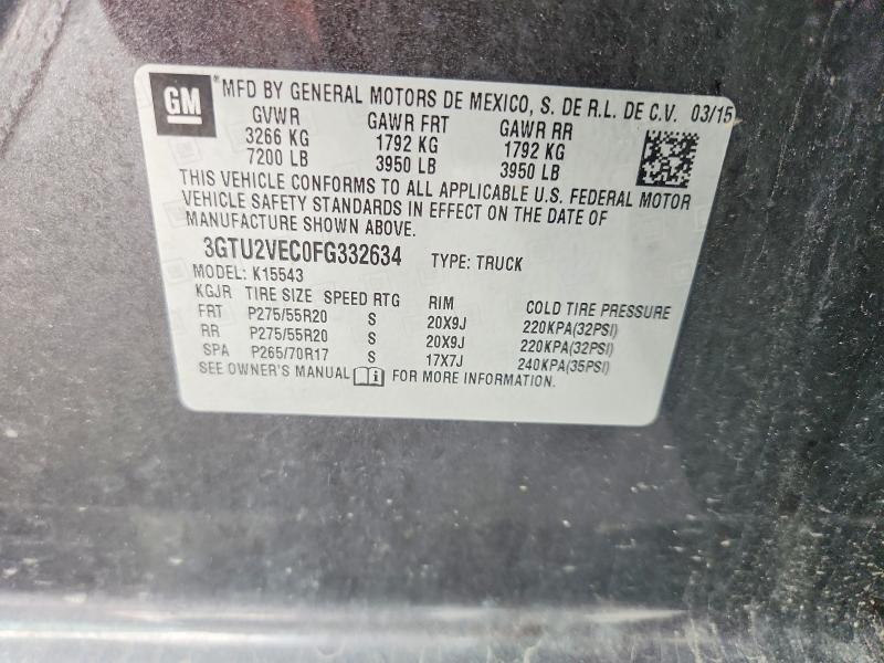 Aukcja sprzedaży 2015 Gmc Sierra, vin: 3GTU2VEC0FG332634, numer aukcji: 67677866