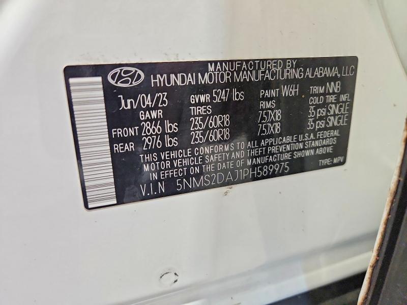 67561266 :رقم المزاد ، 5NMS2DAJ1PH589975 vin ، 2023 Hyundai Santa Fe مزاد بيع