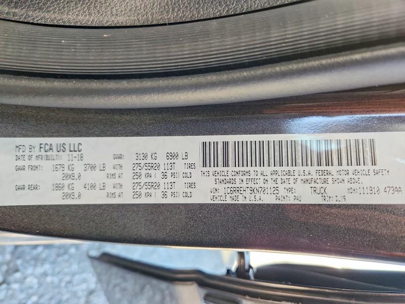 Продажа на аукционе авто 2019 Ram 1500, vin: 1C6RREHT9KN701125, номер лота: 66940406