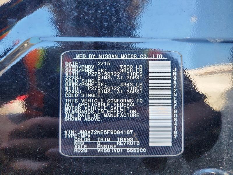 Продаж на аукціоні авто 2015 Infiniti Qx80, vin: JN8AZ2NE5F9084187, номер лоту: 67850046