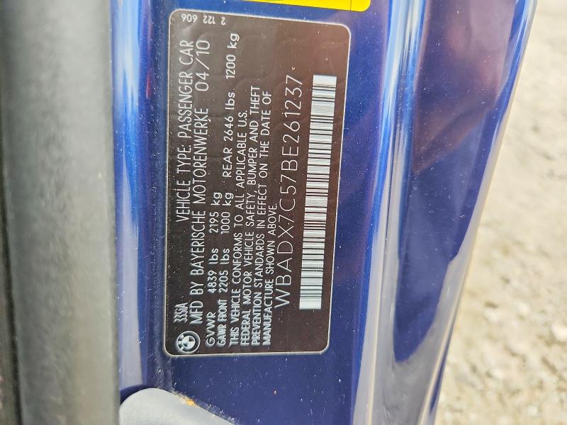 67722356 :رقم المزاد ، WBADX7C57BE261237 vin ، 2011 Bmw 335 مزاد بيع