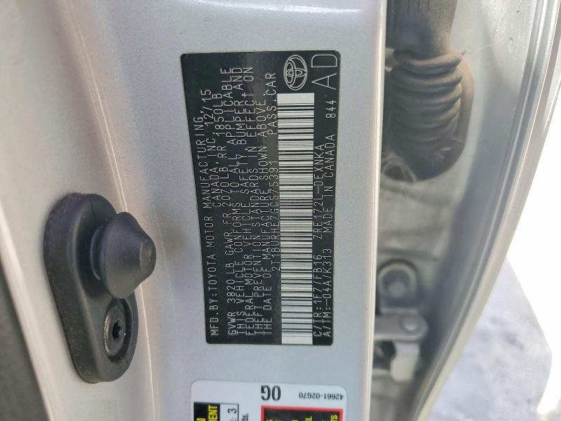 69110676 :رقم المزاد ، 2T1BURHE7GC575391 vin ، 2016 Toyota Corolla مزاد بيع