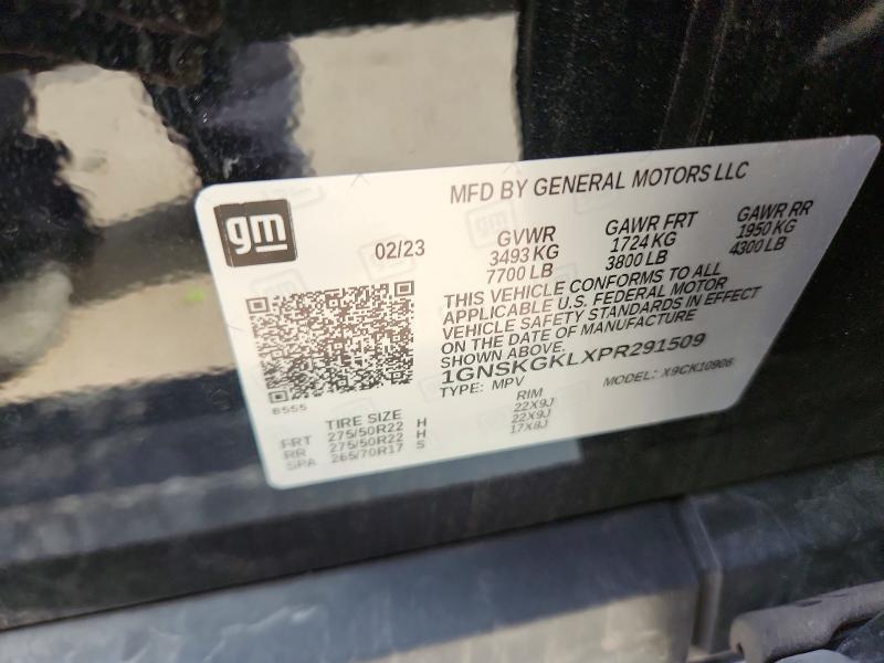2023 Chevrolet Suburban მანქანა იყიდება აუქციონზე, vin: 1GNSKGKLXPR291509, აუქციონის ნომერი: 67844656
