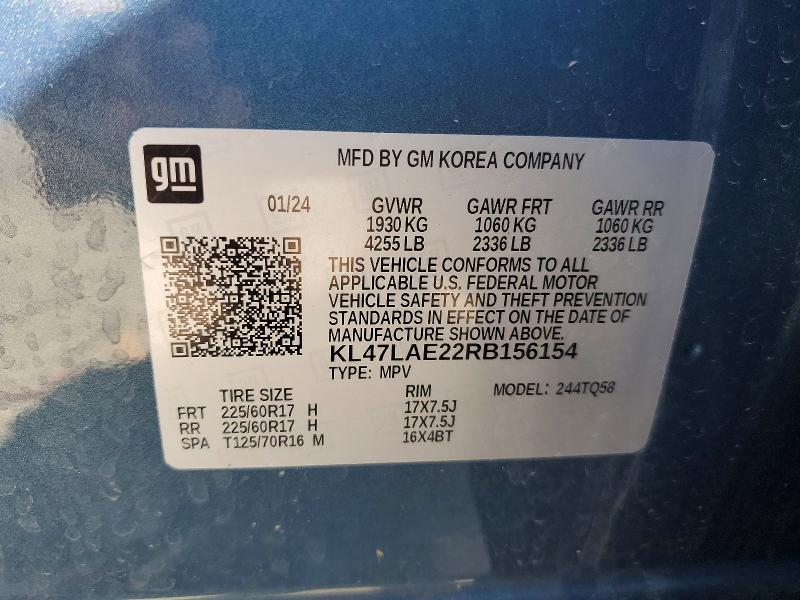 68421016 :رقم المزاد ، KL47LAE22RB156154 vin ، 2024 Buick Envista مزاد بيع