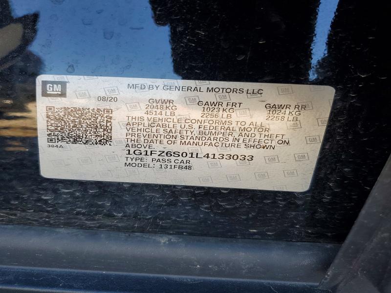 Продаж на аукціоні авто 2020 Chevrolet Bolt Ev, vin: 1G1FZ6S01L4133033, номер лоту: 70454026