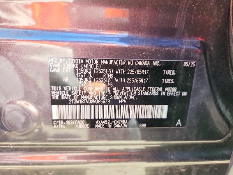 Aukcja sprzedaży 2025 Toyota Rav4, vin: 2T3W1RFV0SW395679, numer aukcji: 68852406