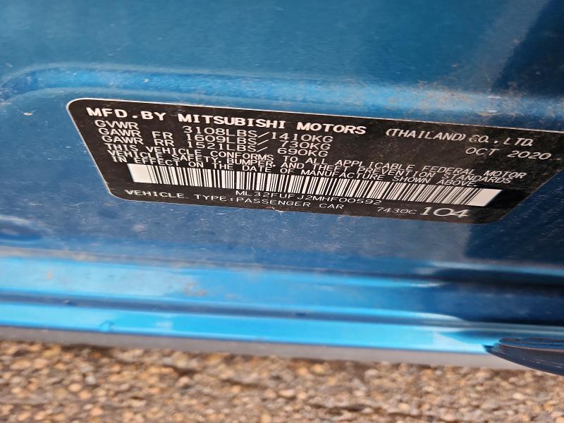 Продажа на аукционе авто 2021 Mitsubishi Mirage, vin: ML32FUFJ2MHF00592, номер лота: 69164366