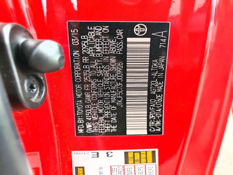 2015 Scion Tc მანქანა იყიდება აუქციონზე, vin: JTKJF5C73FJ009926, აუქციონის ნომერი: 67640606