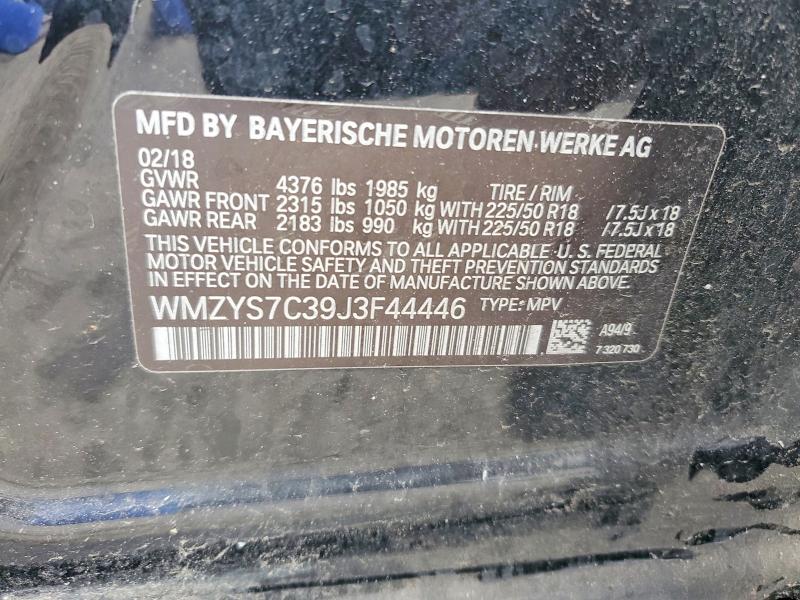 2018 Mini Cooper მანქანა იყიდება აუქციონზე, vin: WMZYS7C39J3F44446, აუქციონის ნომერი: 67425656