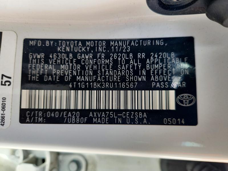 Продаж на аукціоні авто 2024 Toyota Camry, vin: 4T1G11BK3RU116567, номер лоту: 69759236