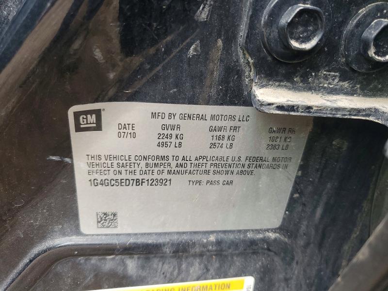 Aukcja sprzedaży 2011 Buick Lacrosse, vin: 1G4GC5ED7BF123921, numer aukcji: 69296306