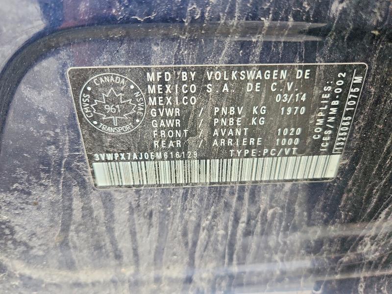 Продажа на аукционе авто 2014 Volkswagen Jetta, vin: 3VWPX7AJ0EM616129, номер лота: 69767596
