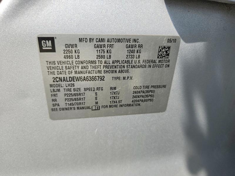 Продажа на аукционе авто 2010 Chevrolet Equinox, vin: 2CNALDEW6A6366792, номер лота: 69366226