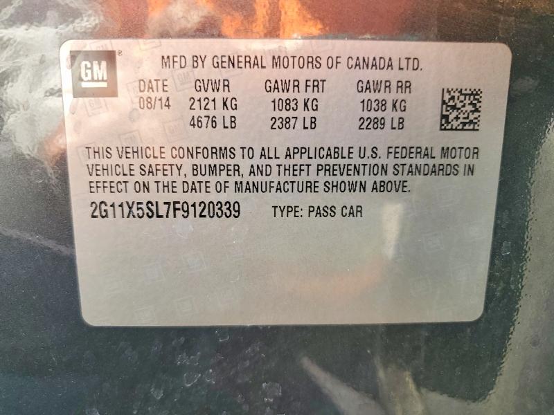 68281536 :رقم المزاد ، 2G11X5SL7F9120339 vin ، 2015 Chevrolet Impala مزاد بيع