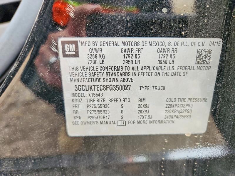 Продаж на аукціоні авто 2015 Chevrolet Silverado, vin: 3GCUKTEC8FG350027, номер лоту: 67082736