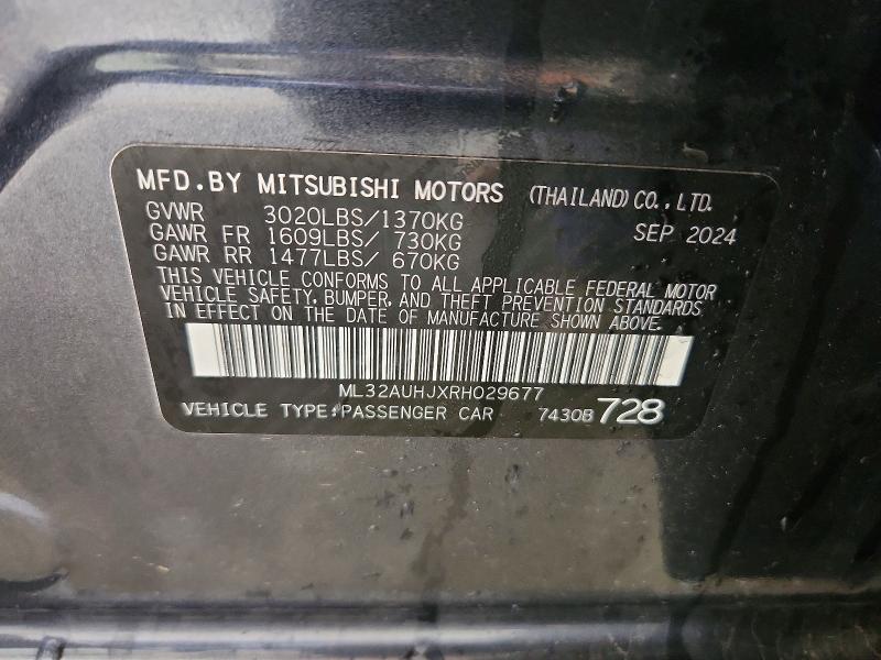 Продажа на аукционе авто 2024 Mitsubishi Mirage, vin: ML32AUHJXRH029677, номер лота: 68754896