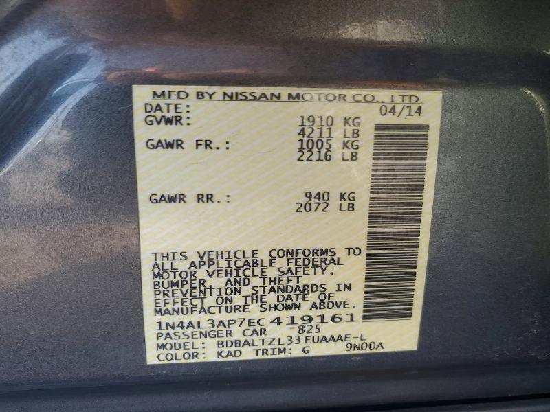 Продажа на аукционе авто 2014 Nissan Altima, vin: 1N4AL3AP7EC419161, номер лота: 67526806