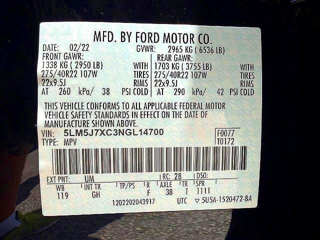 Продажа на аукционе авто 2022 Lincoln Aviator, vin: 5LM5J7XC3NGL14700, номер лота: 71382876