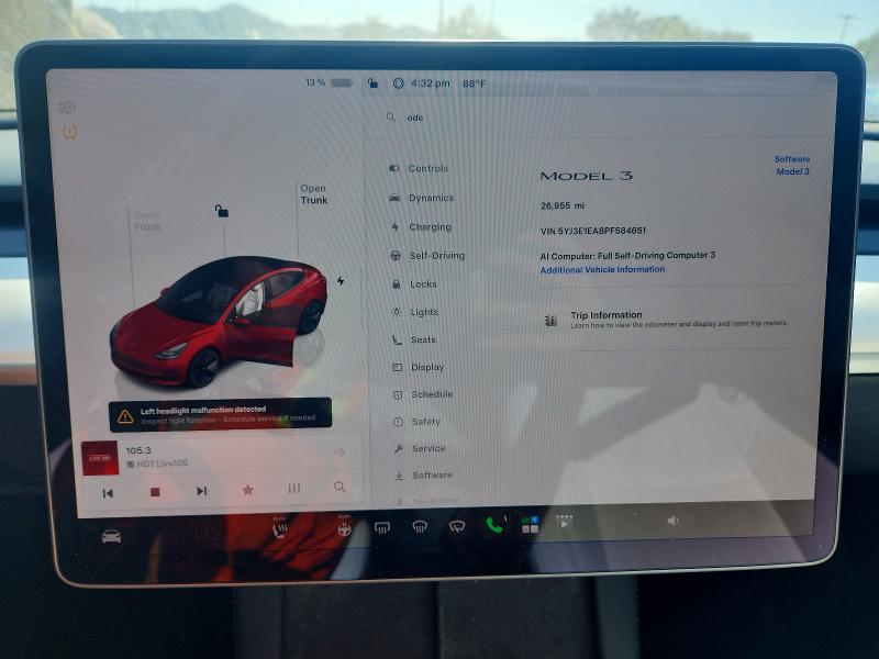 Aukcja sprzedaży 2023 Tesla Model 3, vin: 5YJ3E1EA8PF584651, numer aukcji: 68095516