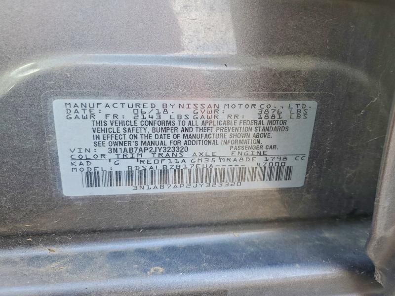 Aukcja sprzedaży 2018 Nissan Sentra, vin: 3N1AB7AP2JY323320, numer aukcji: 70004796