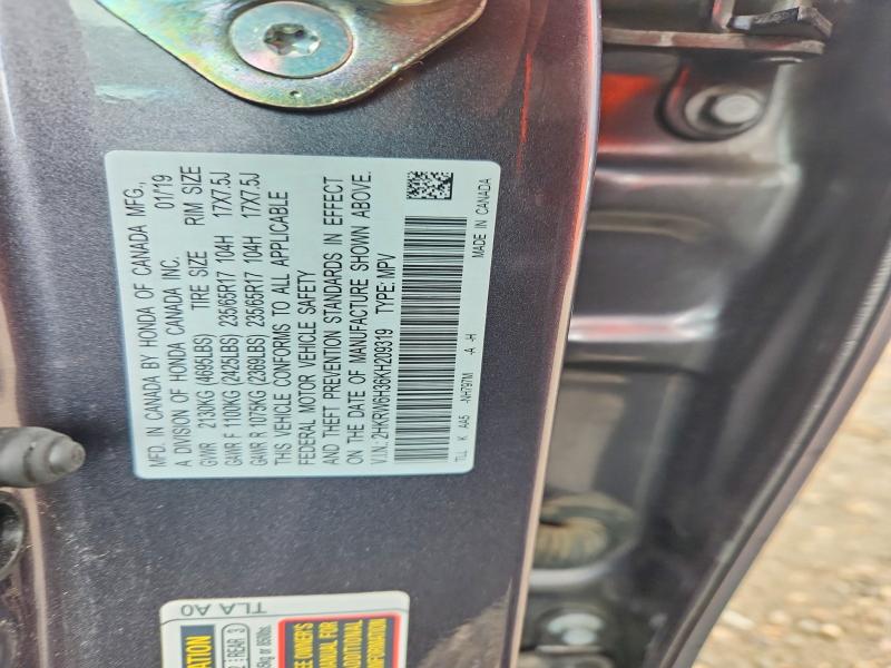 65966686 :رقم المزاد ، 2HKRW6H36KH209319 vin ، 2019 Honda Cr-v مزاد بيع