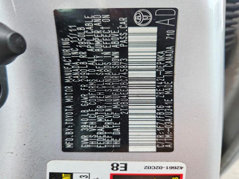 Aukcja sprzedaży 2011 Toyota Corolla, vin: 2T1BU4EEXBC745873, numer aukcji: 68755026