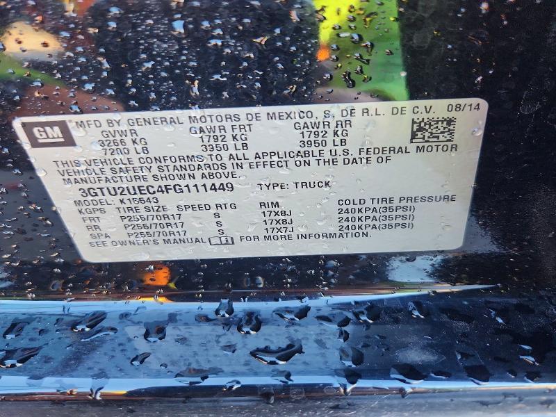 2015 Gmc Sierra მანქანა იყიდება აუქციონზე, vin: 3GTU2UEC4FG111449, აუქციონის ნომერი: 67536466