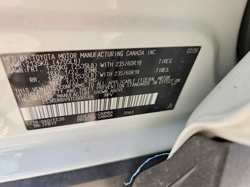Aukcja sprzedaży 2026 Toyota Rav4, vin: 2T36DRBV9TC000589, numer aukcji: 70974086
