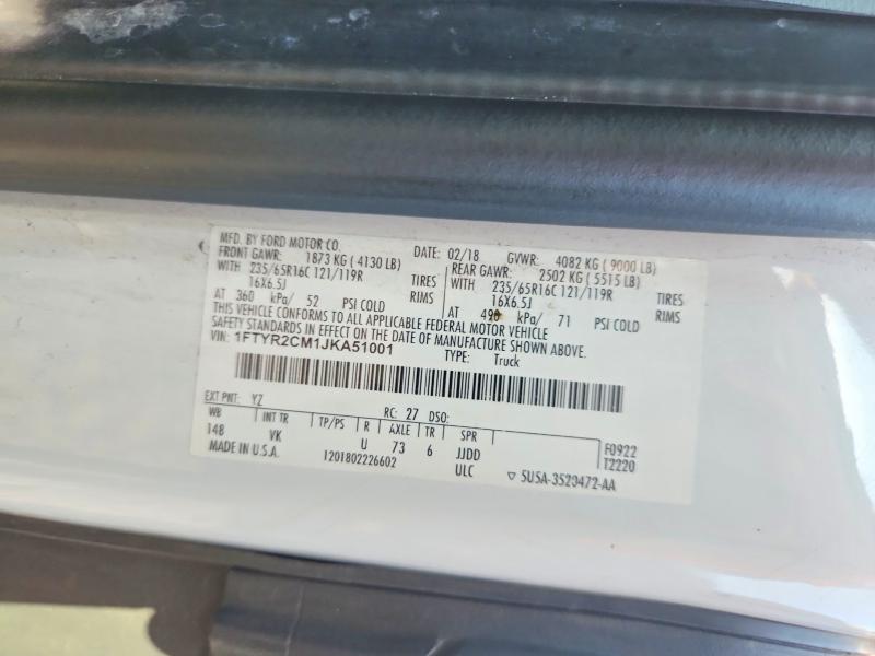 69332136 :رقم المزاد ، 1FTYR2CM1JKA51001 vin ، 2018 Ford Transit مزاد بيع