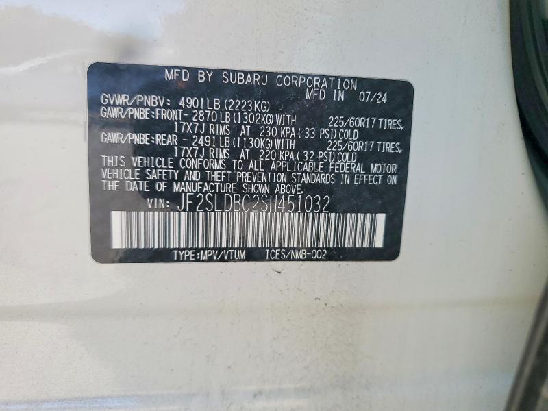 Aukcja sprzedaży 2025 Subaru Forester, vin: JF2SLDBC2SH451032, numer aukcji: 64960846