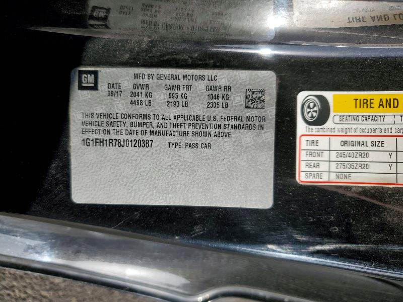 Продаж на аукціоні авто 2018 Chevrolet Camaro, vin: 1G1FH1R78J0120387, номер лоту: 69368986