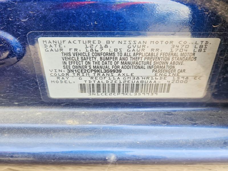 Продаж на аукціоні авто 2019 Nissan Versa Note, vin: 3N1CE2CP9KL359939, номер лоту: 67913516