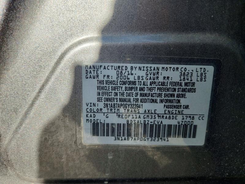 Продаж на аукціоні авто 2016 Nissan Sentra, vin: 3N1AB7AP0GY323941, номер лоту: 69086126
